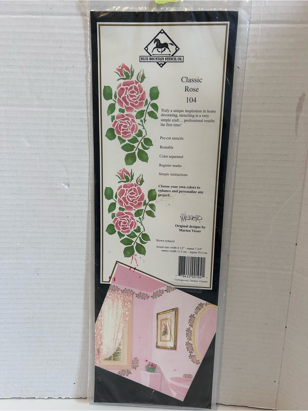 Blue Mountain Stencil Co Classic Rose 104  Stencil - vintage